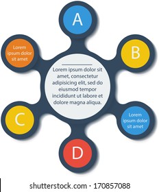 Metaball infographic elements in flat design. Vector. Place for your text here. Template for your design.