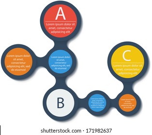 Metaball infographic elements in flat design. Vector. Place for your text here. Template for your design.