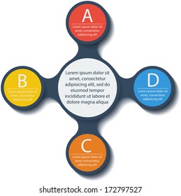 Metaball infographic elements in flat design. Vector. Place for your text here. Template for your design.