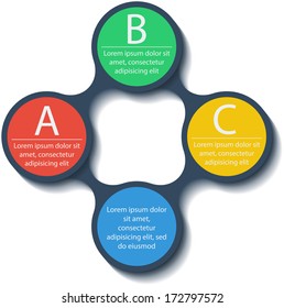 Metaball infographic elements in flat design. Vector. Place for your text here. Template for your design.