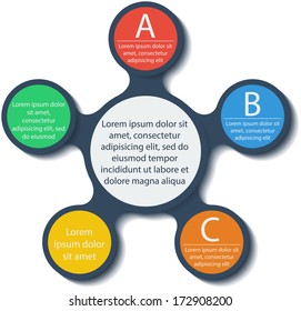 Metaball infographic elements in flat design. Vector. Place for your text here. Template for your design.