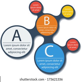 Metaball infographic elements in flat design. Vector. Place for your text here. Template for your design.