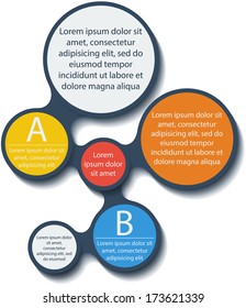 Metaball infographic elements in flat design. Vector. Place for your text here. Template for your design.