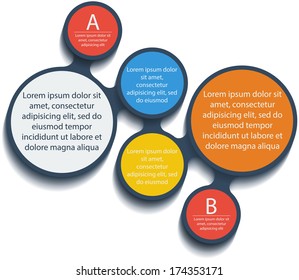 Metaball infographic elements in flat design. Vector. Place for your text here. Template for your design.