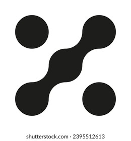 Metaball logo. Connected dots icon. Circles pattern symbol. Texture abstract element. Connected  blobs. Integration sign. Point movement. Vector template.