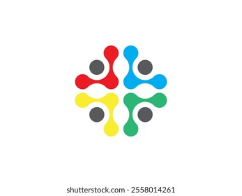 Metaball logo illustration design of mutual achievement motivation, depicting a relationship or success of teamwork