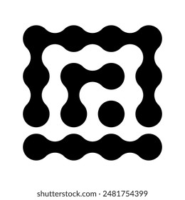 Metaball round simple blob morph balls. Abstract shape, arganic geometric fluids isolated on white background. Connected dots nerve cell dots or computer nano.