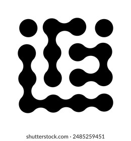 Metaball round simple blob morph balls. Abstract shape, arganic geometric fluids isolated on white background. Connected dots nerve cell dots or computer nano.