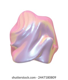 Formas de metal de objetos de diseño 3D realista gradiente de holograma de metal de hierro. Meteoritos asteroides cometa bola redonda Elementos esféricos. Ilustración vectorial