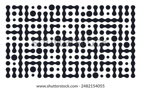 Metaball shapes pattern. Modern metaball graphic design, connected liquid molecule figures flat vector background illustration. Abstract metaball shapes backdrop