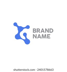 Metaball template logo design vector. Biotechnology molecule atom dna chip symbol
