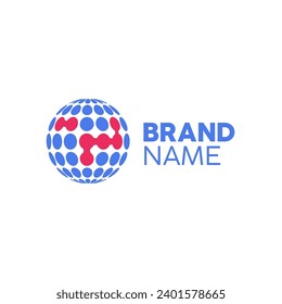 Metaball template logo design vector. Biotechnology molecule atom dna chip symbol