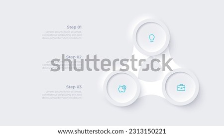 Metaball with three circles in the shape of a triangle. Cycle infographic template with 3 options