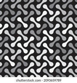 Metaballs Pattern Geometric Line Circle Abstract Seamless Black Background Gray Vector Design