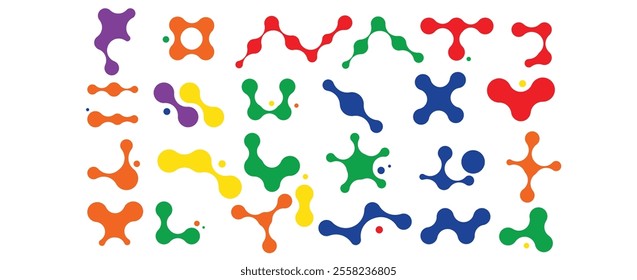 Metaballs shapes abstract  geometric background. Vector art.