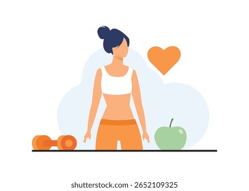 Metabolic process of woman on diet stock illustration