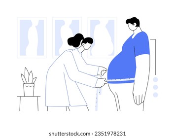 Metabolic syndrome abstract concept vector illustration. Overweight man with metabolic syndrome at doctors appointment, medicine sector, diabetes disease, endocrinology study abstract metaphor.