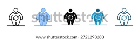 Metabolic Syndrome icon set multiple style collection
