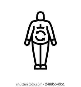 metabolic syndrome obesity overweight line icon vector. metabolic syndrome obesity overweight sign. isolated contour symbol black illustration