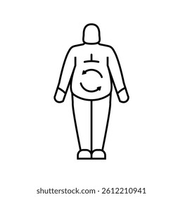 metabolic syndrome obesity overweight line icon vector. metabolic syndrome obesity overweight sign. isolated contour symbol black illustration