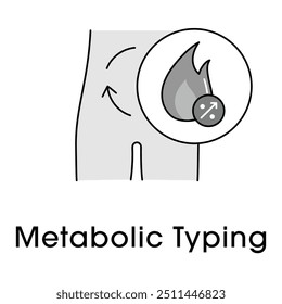 Metabolic Typing Icon Design. Representing Personalized Nutrition, Health Optimization, Metabolism.