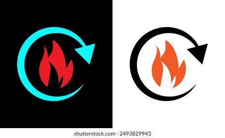 Metabolism fire icon flat design illustration.