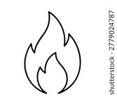 Metabolism flame, metabolism flame icon for losing weight fat burn black and white vector line illustration