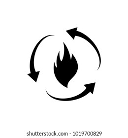 Metabolism Icon, Burn Icon, Vector Illustration
