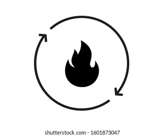 Metabolism Icon, Burn Icon, Vector Illustration