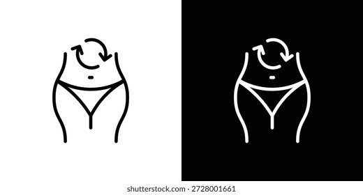Icono del metabolismo. Objeto aislado sobre un fondo blanco y negro.