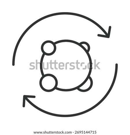 Metabolism icon in line design. metabolism, process, energy, nutrition, health, body, wellness on white background vector. metabolism editable stroke icon