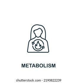 Metabolism icon. Line simple Healthy Lifestyle icon for templates, web design and infographics svg
