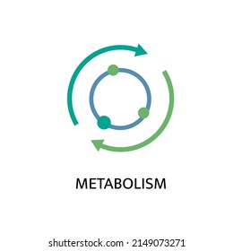 Metabolism icon. Linear medical pictogram. Chemical process sign. Energy burning. Scientific, medicine, body health symbol. Healthcare graphic design. Vector illustration isolated on white background