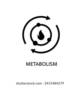 Metabolism icon. Linear medical pictogram. Chemical process sign. Energy burning. Scientific, medicine, body health symbol. Healthcare graphic design. Vector illustration isolated on white background