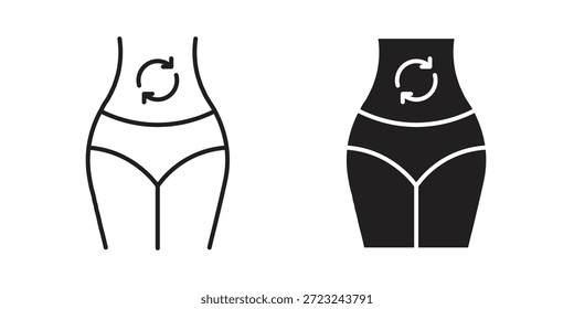 Esquema de icono de metabolismo y signo de Vector sólido, pictogramas lineales