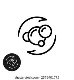 Metabolism icon. Symbol of organism cells growth. Line style simple live spheres design. Adjustable stroke.