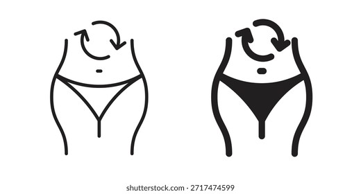 Iconos del metabolismo. Píxel perfecto. Icono de contorno de Vector. Concepto de logotipo plano.