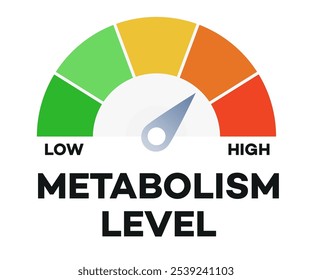 Escala de nível de metabolismo com seta