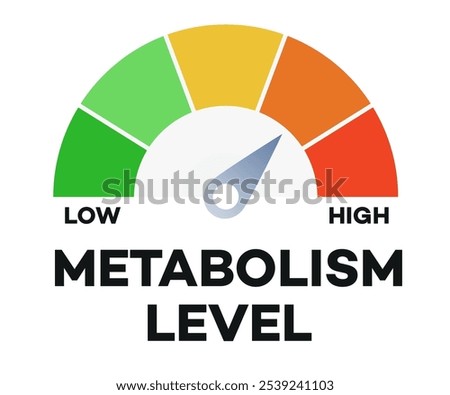 Metabolism level scale with arrow
