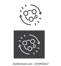 Metabolism, Symbiosis Icon. Element Of Bio Engineering Illustration. 