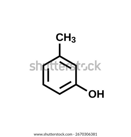 Meta-cresol structural formula, vector illustration