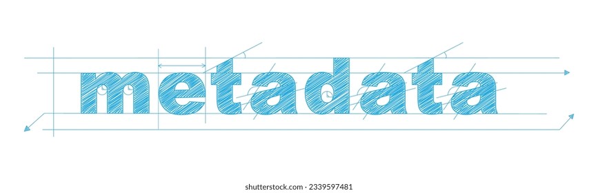 METADATA blue vector draft text banner