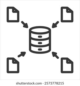 Metadata Enrichment Outline Icon Vector Illustration