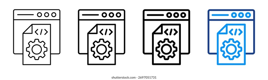 Metadata Icon Different Outline Collection Set