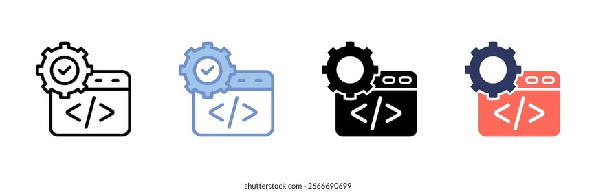 Colección de estilos múltiples de la hoja de iconos de metadatos