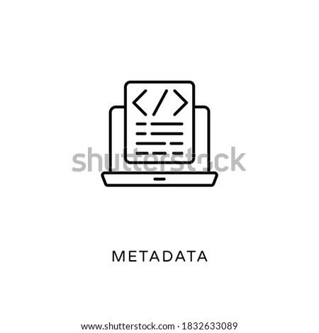 Metadata icon in vector. Logotype Foto stock © 