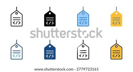 Metadata icons set multiple style collection. Editable stroke 
