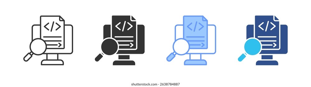 Metadata Multi Style Icon Set Vector