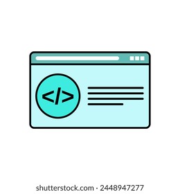 Metadata script code html website browser icon vector