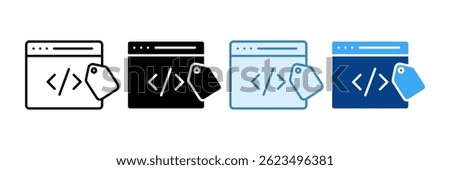 Metadata Tag Icon Set Multiple Style Collection